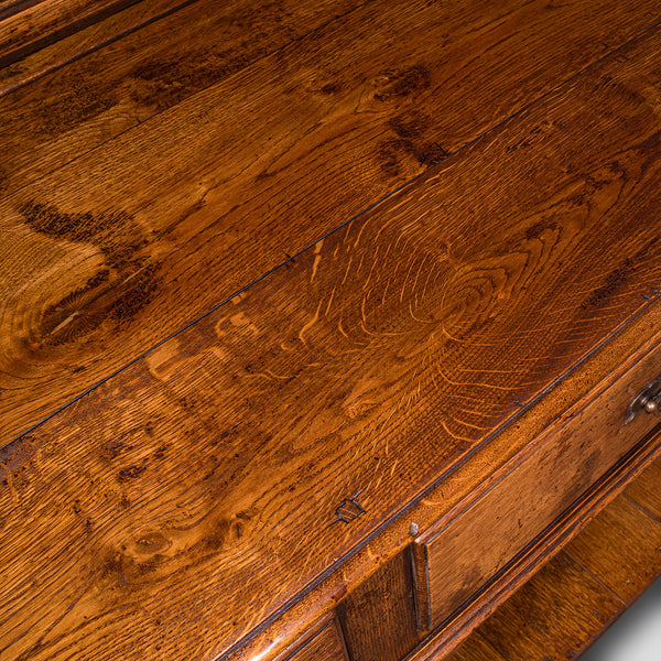 Vintage Suffolk Dresser Base, English, Oak, Victorian Revival, Kitchen Sideboard