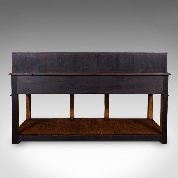 Vintage Suffolk Dresser Base, English, Oak, Victorian Revival, Kitchen Sideboard