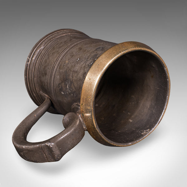 Antique Public House Tankard, English, Pewter, Quart Jug, Breweriana, Victorian
