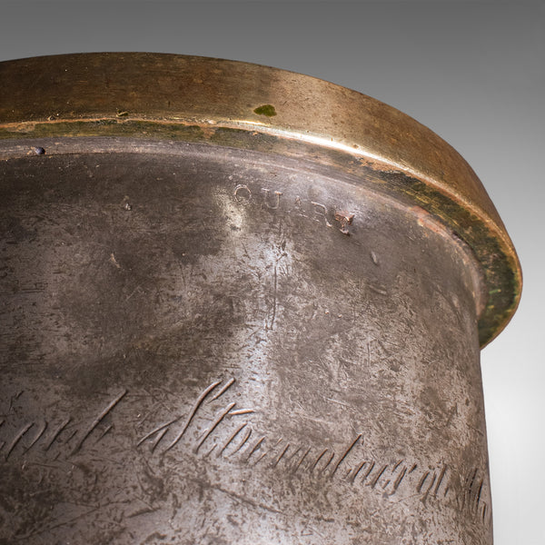 Antique Public House Tankard, English, Pewter, Quart Jug, Breweriana, Victorian