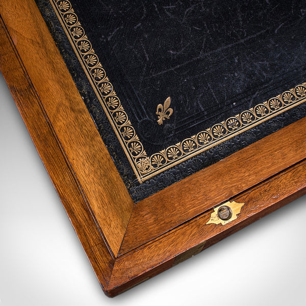 Antique Writing Slope, English, Walnut, Correspondence Box, Regency, Circa 1825