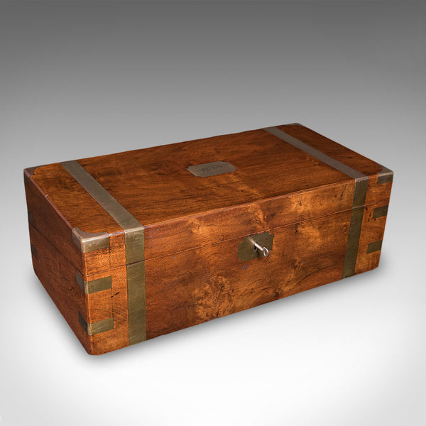 Antique Writing Slope, English, Walnut, Correspondence Box, Regency, Circa 1825