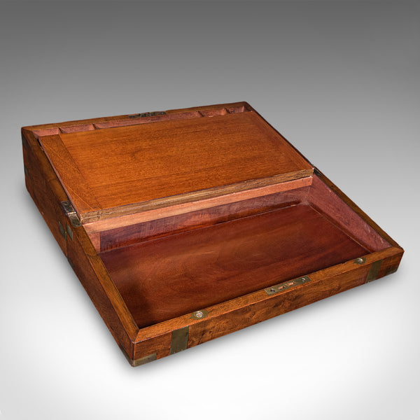 Antique Writing Slope, English, Walnut, Correspondence Box, Regency, Circa 1825