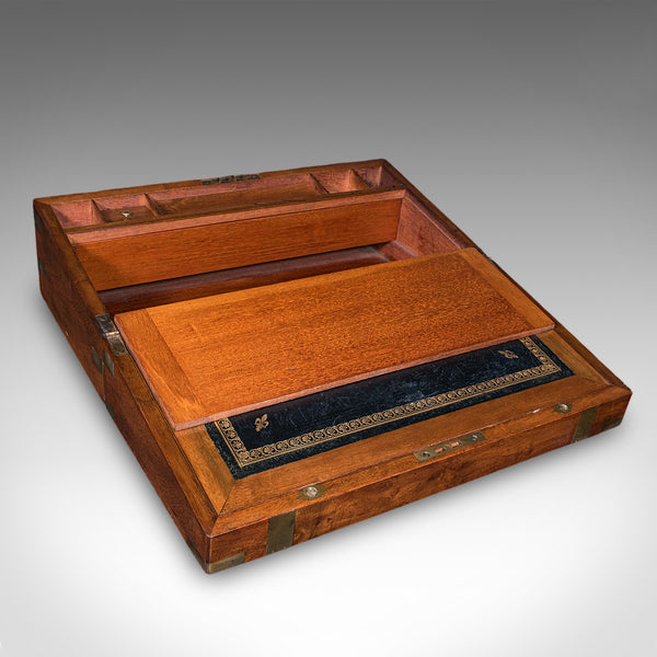 Antique Writing Slope, English, Walnut, Correspondence Box, Regency, Circa 1825