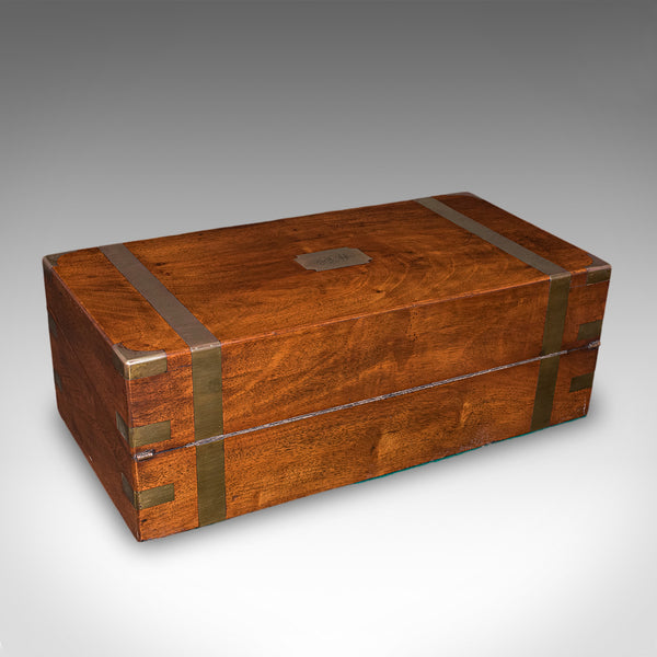 Antique Writing Slope, English, Walnut, Correspondence Box, Regency, Circa 1825