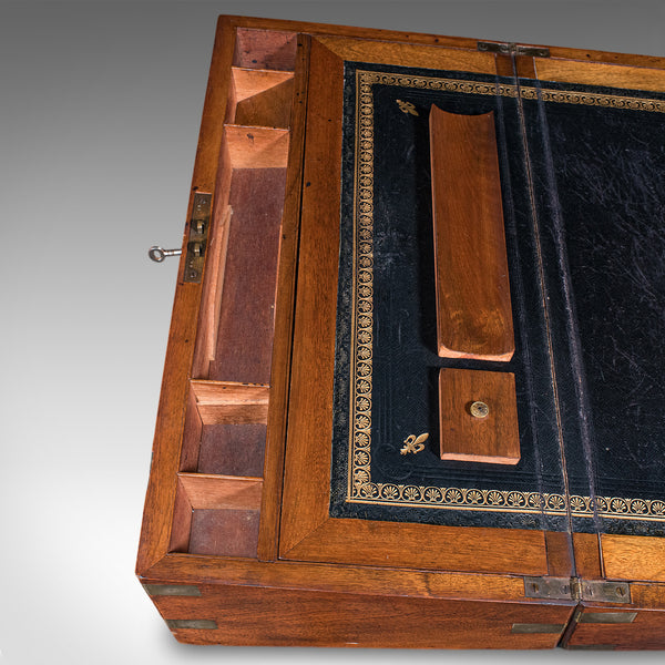 Antique Writing Slope, English, Walnut, Correspondence Box, Regency, Circa 1825