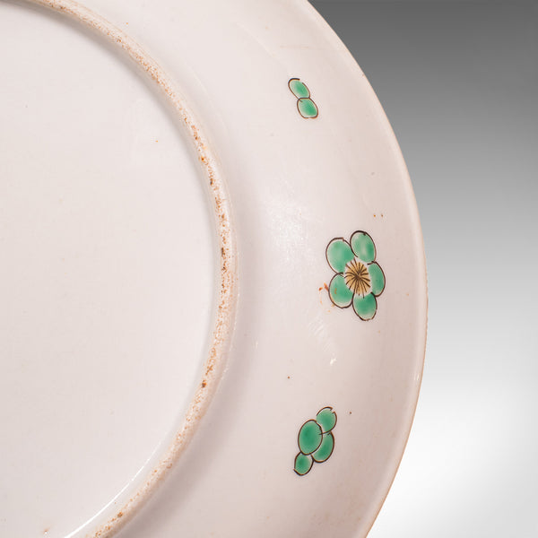 Antique Famille Verte Display Plate, Oriental, Qing Dynasty, Saucer, Victorian