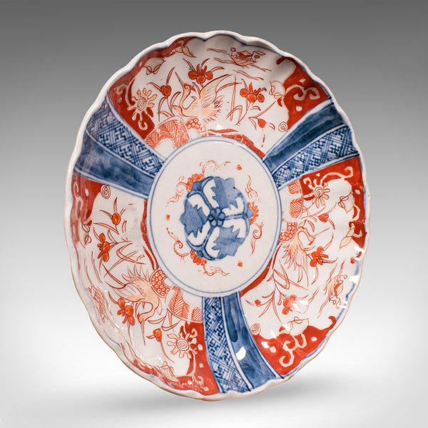 Antique Imari Display Plate, Japanese, Ceramic, Serving Dish, Meiji, Victorian
