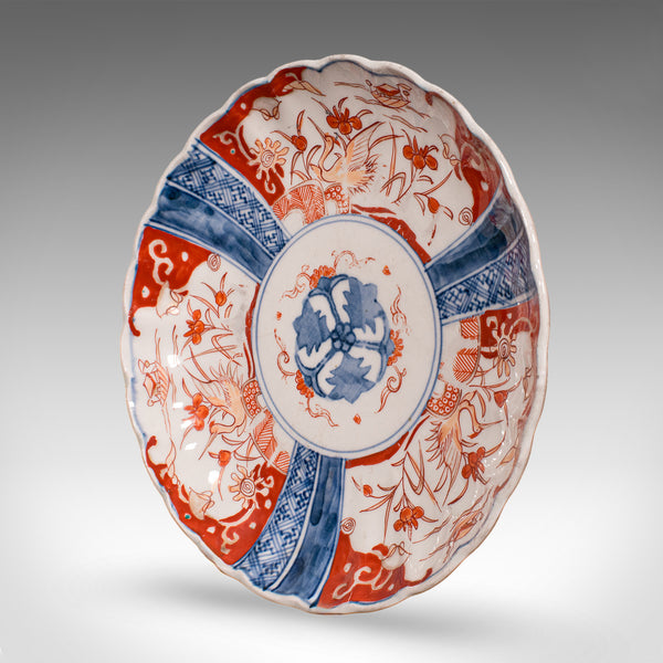 Antique Imari Display Plate, Japanese, Ceramic, Serving Dish, Meiji, Victorian