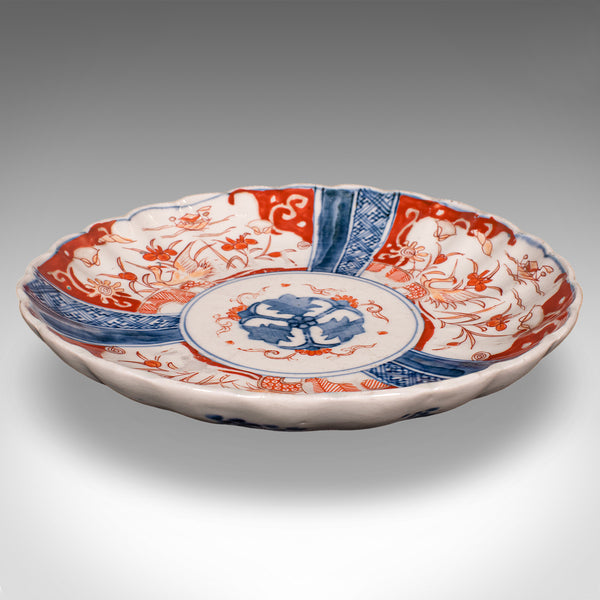 Antique Imari Display Plate, Japanese, Ceramic, Serving Dish, Meiji, Victorian