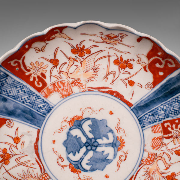 Antique Imari Display Plate, Japanese, Ceramic, Serving Dish, Meiji, Victorian