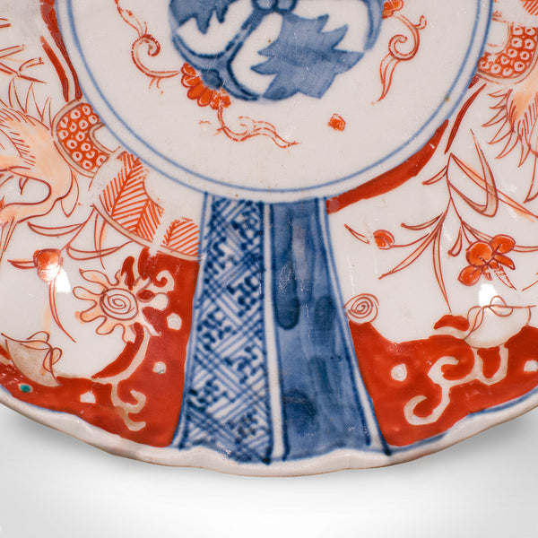 Antique Imari Display Plate, Japanese, Ceramic, Serving Dish, Meiji, Victorian