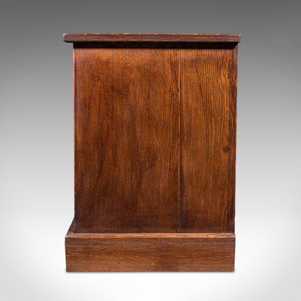 Large Antique Dresser Base, English, Oak, Gothic Revival, Window Seat, Victorian