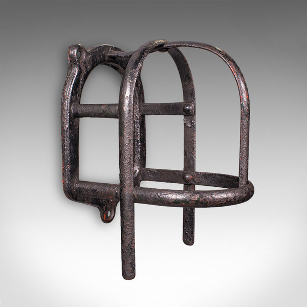 Set of 4 Antique Crop Hanging Racks, English, Iron, Hooks, Equestrian, Victorian