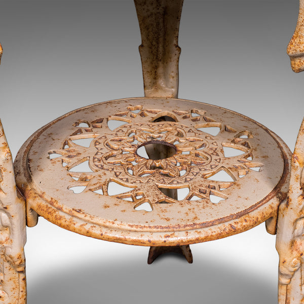 Vintage Britannia Table, English, Pine, Cast Iron, Mid Century Victorian Revival