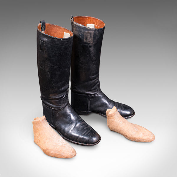 Antique Bootmaker's Last, English Leather, Beech Boots Stretcher, Maxwell London