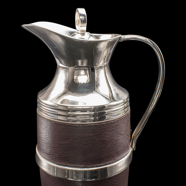 Vintage Polo Club Vacuum Flask, English, Leather, Cooling Jug, Warming Pitcher