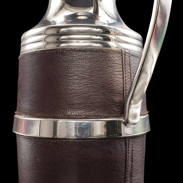 Vintage Polo Club Vacuum Flask, English, Leather, Cooling Jug, Warming Pitcher