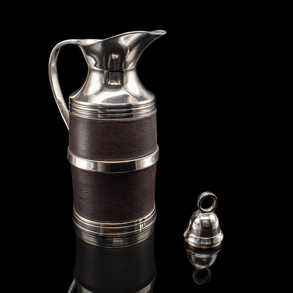 Vintage Polo Club Vacuum Flask, English, Leather, Cooling Jug, Warming Pitcher