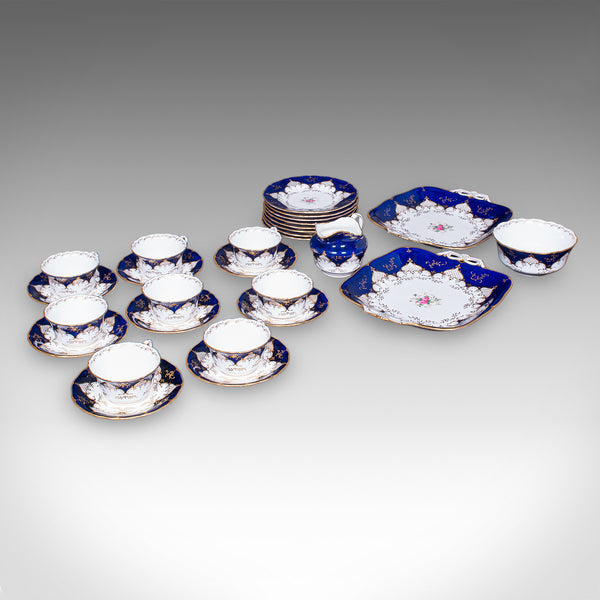 28 piece Antique 8 Person Afternoon Tea & Tiffin Set, English Ceramic, Victorian