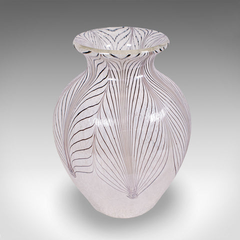 Vintage Display Vase, Italian, Murano Art Glass, Baluster, Flower Pot, Lustre
