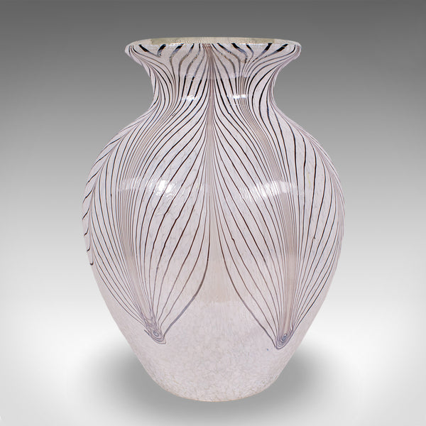 Vintage Display Vase, Italian, Murano Art Glass, Baluster, Flower Pot, Lustre