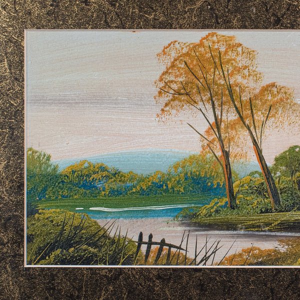 Vintage Framed Landscape Painting, Scottish, Oil on Board, Art, Picture, River