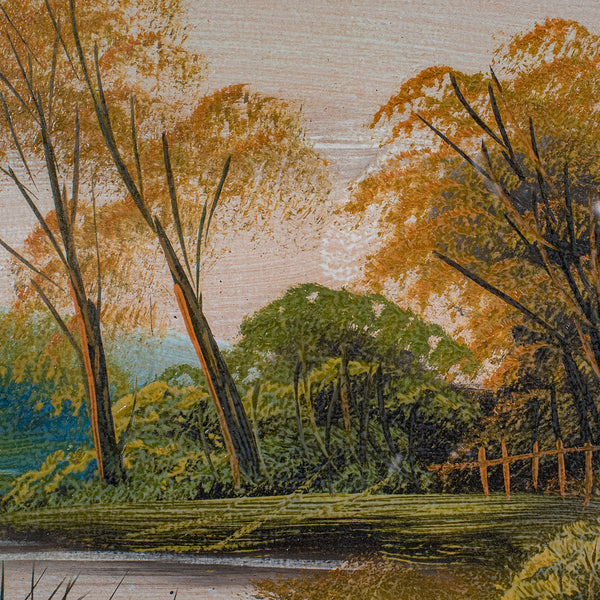 Vintage Framed Landscape Painting, Scottish, Oil on Board, Art, Picture, River