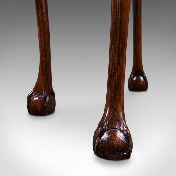 Antique Oval Side Table, English, Burr Walnut, Lamp, Wine, Pie Crust, Edwardian