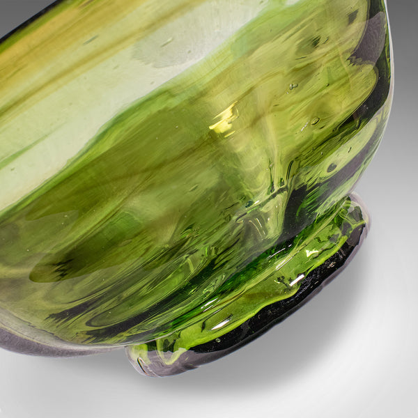 Vintage Mid Century Modern Fruit Bowl, Continental, Art Glass Serving Dish, 1970