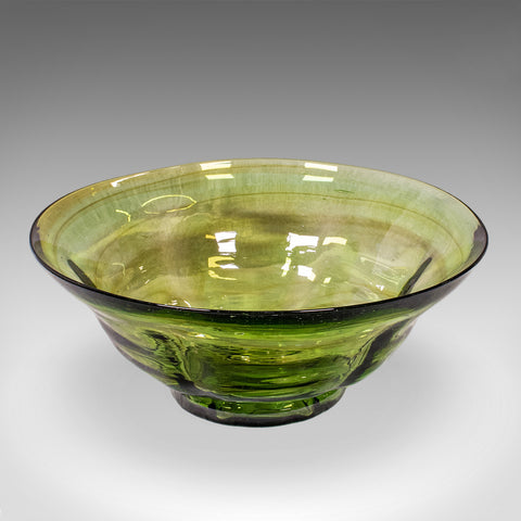 Vintage Mid Century Modern Fruit Bowl, Continental, Art Glass Serving Dish, 1970