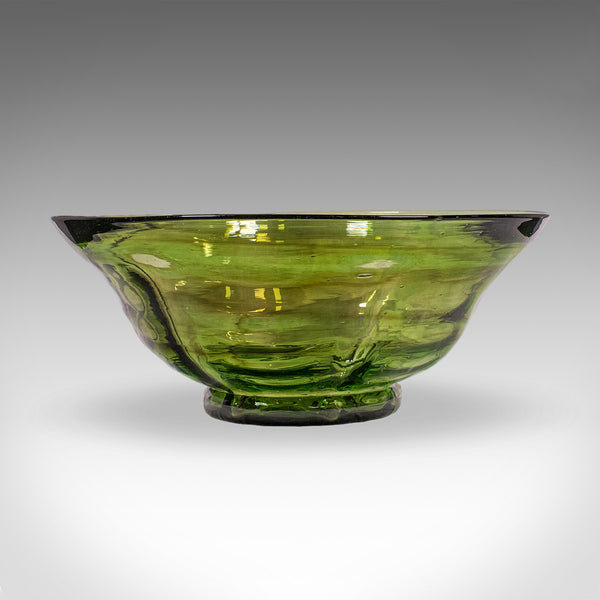 Vintage Mid Century Modern Fruit Bowl, Continental, Art Glass Serving Dish, 1970