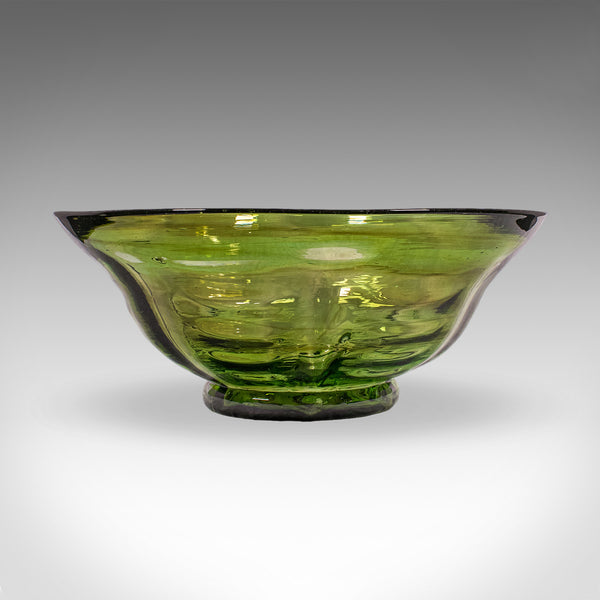 Vintage Mid Century Modern Fruit Bowl, Continental, Art Glass Serving Dish, 1970