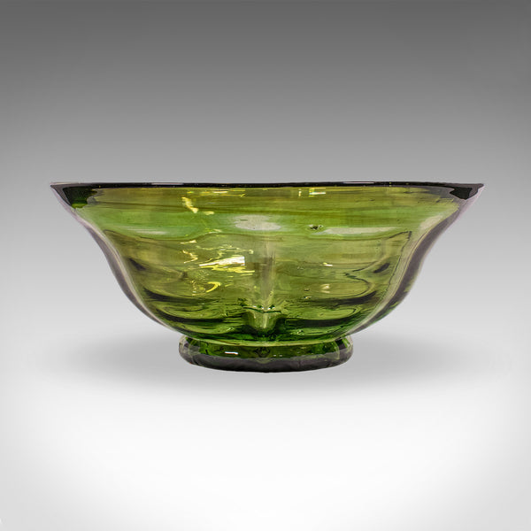 Vintage Mid Century Modern Fruit Bowl, Continental, Art Glass Serving Dish, 1970