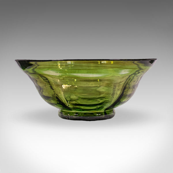 Vintage Mid Century Modern Fruit Bowl, Continental, Art Glass Serving Dish, 1970