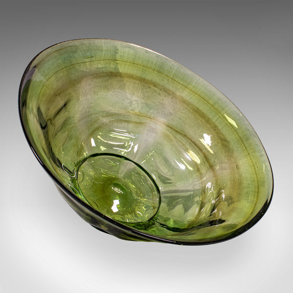 Vintage Mid Century Modern Fruit Bowl, Continental, Art Glass Serving Dish, 1970