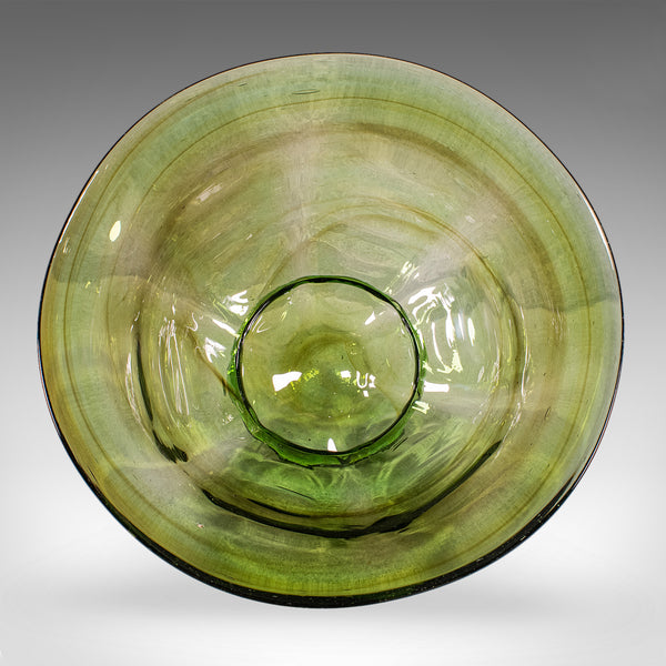 Vintage Mid Century Modern Fruit Bowl, Continental, Art Glass Serving Dish, 1970
