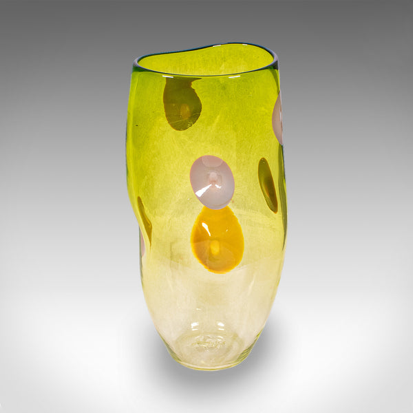 Vintage Art Vase, English, Blown Glass, Display Sleeve, Columbia Glassworks
