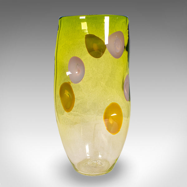 Vintage Art Vase, English, Blown Glass, Display Sleeve, Columbia Glassworks