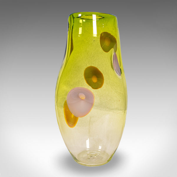 Vintage Art Vase, English, Blown Glass, Display Sleeve, Columbia Glassworks