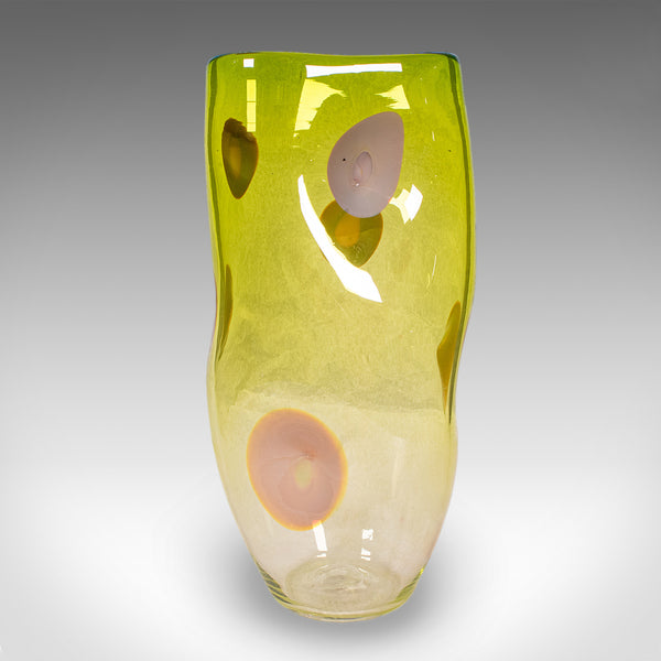 Vintage Art Vase, English, Blown Glass, Display Sleeve, Columbia Glassworks