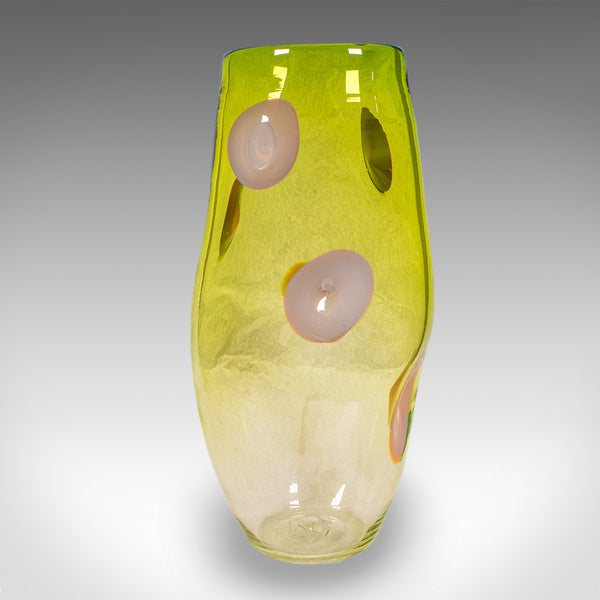 Vintage Art Vase, English, Blown Glass, Display Sleeve, Columbia Glassworks