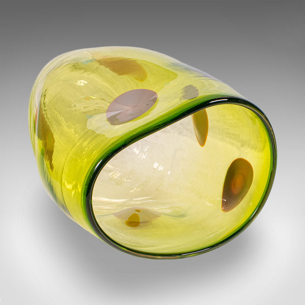 Vintage Art Vase, English, Blown Glass, Display Sleeve, Columbia Glassworks