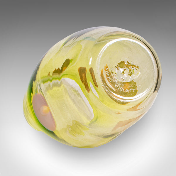 Vintage Art Vase, English, Blown Glass, Display Sleeve, Columbia Glassworks