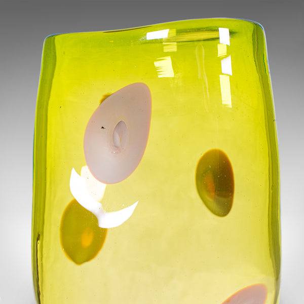 Vintage Art Vase, English, Blown Glass, Display Sleeve, Columbia Glassworks