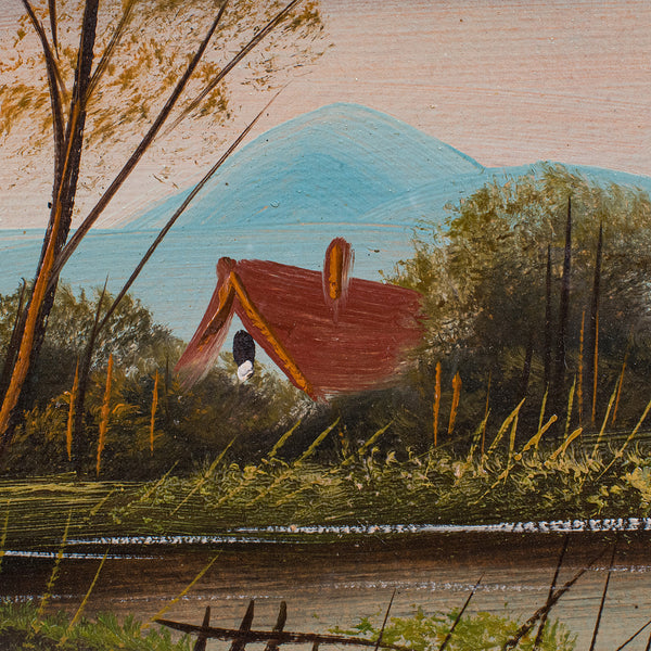 Vintage Landscape Painting, Scottish School, Framed, Oil, Riverbank Scene, Art
