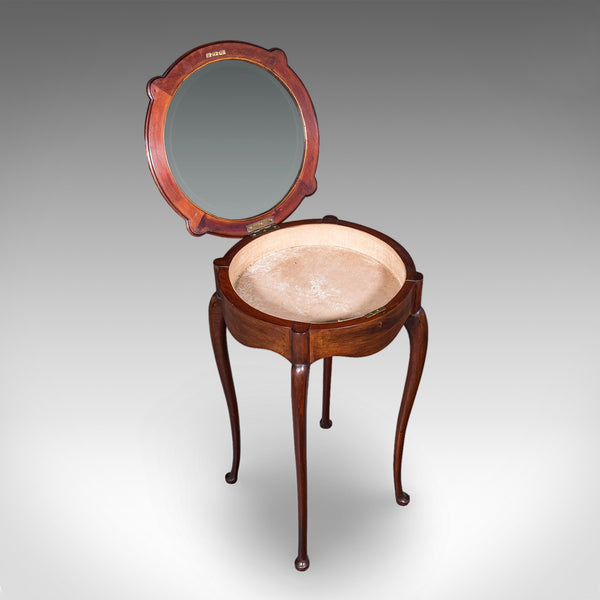 Small Antique Bijouterie Table, English, Glass Display Case, Edwardian, C.1905
