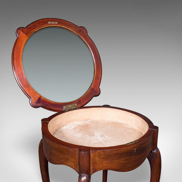 Small Antique Bijouterie Table, English, Glass Display Case, Edwardian, C.1905