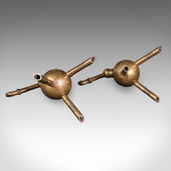 Pair of Antique Fireside Tool Rests, English, Aesthetic Movement, Late Victorian