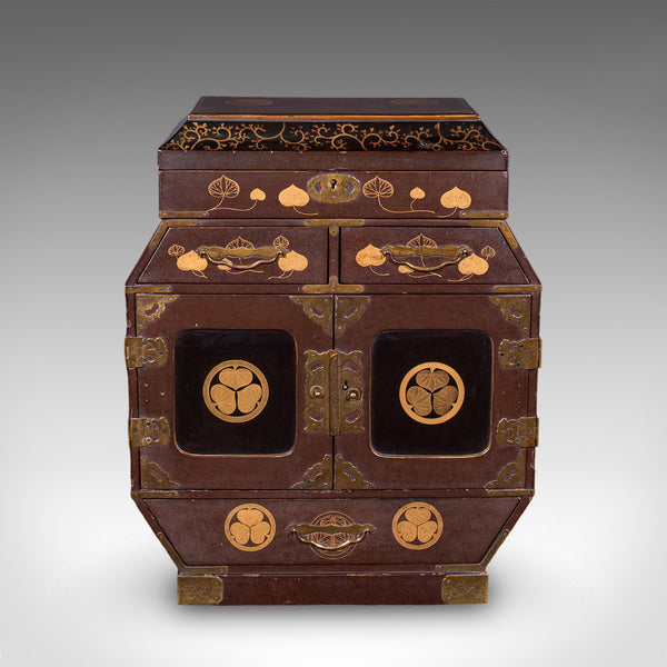 Antique Meiji Table Box, Japanese, Lacquered, Loose Leaf Tea Case, Victorian